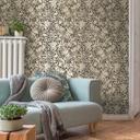 Papel pintado tejido-no tejido oro negro metalizado papel pintado tejido-no tejido hojas dormitorio