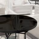 Plateau de table en verre - Noir uni - Rond