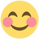 Muursticker Emoji Rosy Cheeked Face