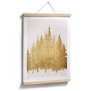 Póster Kubistika - Bosque de abetos dorados