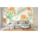 non-woven tapet Tropical Art palmer jungle fototapet Designwalls i hvid og grøn 