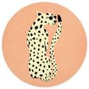 Elegant gepard med solbriller Fototapet - Oltmanns - Round - vliesetapet/selvklæbende non-woven tape