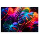 Canvasbillede, Monstera-blade i neonfarver