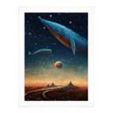 Póster Heine - Dos ballenas en el espacio - Astro Crucero