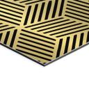 Geborsteld Alu-Dibond met goud-, zilver- & kopereffect - Geometrisch lijnenpatroon