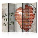 Rumdeler - Love is all you need , 5-delt - 225x172 cm