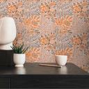 Papel pintado no tejido con motivo floral beige anaranjado - papel pintado con gramíneas