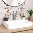 Azulejos Adhesivos flores rojas - lote de 12