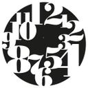 Wandtattoo Typographie negativ Wanduhr - 50x50 cm