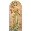 Wallsticker rundbuevægpanel Årstiderne: Forår - Mucha - smal