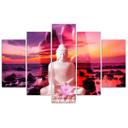 5 stykke lærredstryk, Buddha Sunset Sea