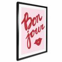 Plakat Bonjour med kyssende mund - Fritsch