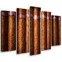 5 stykke lærredstryk, cubansk cigar
