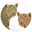 Goed Blauw - Los leopardos - fotomural redondo - Papel pintado autoadhesivo/no tejido