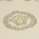 Versace ikke-vævet tapet I Love Baroque Medusa Circles Grey Green elegant