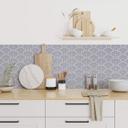 Azulejos Adhesivos Arcos geométricos con motivos florales en azul - lote de 12
