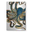 Geborsteld Alu-Dibond met goud-, zilver- & kopereffect - Gouden octopus - SpaceFrog Designs