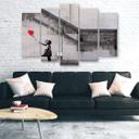 5 stykke lærredstryk, Banksy Balloon Girl