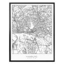 Póster mapa de la ciudad de Hamburgo