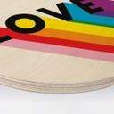 Cuadro de madera LGBTQIA+ Love Rainbow - Redondo