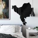 Decoración acrílica mapa Balcanes Sudeste de Europa