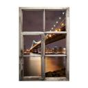 3D Wallsticker window shabby - Manhattan Bridge at Night