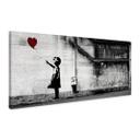 Canvasbillede Banksy - Pige med ballon - Panorama