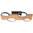 Deckenleuchte Elena, braun, 55 x 34,6 cm, Holz LED-Deckenleuchte, dimmbar