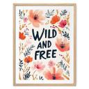 Póster Salvaje y libre con flores de acuarela - Treechild