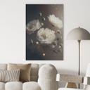 Billede Hvide blomster med guldstøv - Treechild – print på aluminium (Alu-Dibond)