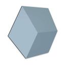3D Hexagon Alu-Dibond - Lyseblå