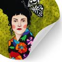 Vinilo decorativo Mujer con mariposa en el pelo - Hülya - Redondo