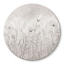 Glasschilderijen Wilde bloemenweide met vlinders in Scandinavisch design - Ms Tiff - Rond
