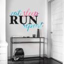 Wallsticker - Eat Sleep Run Repeat bunt