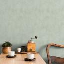 Papel pintado de tejido-no-tejido con aspecto de hormigón verde usado aspecto liso 
