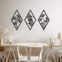 Decoración en madera Juego de hojas de Ginkgo - forma de diamante - MDF (3 piezas)