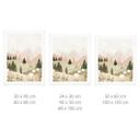 Plakat pastel bjerglandskab med blomster - Treechild
