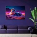 Canvas print løve natur dyr neon