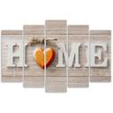 5 stykke lærredstryk Home Heart Wood Shabby