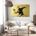 Geborsteld Alu-Dibond met goud-, zilver- & kopereffect - De Bloemenwerper - Banksy