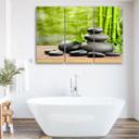 3 stykke lærredstryk Stones Bamboo Zen Spa