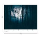 Forest Night Blue Black - ikke-vævet tapet med uglemotiv til stue og soveværelse