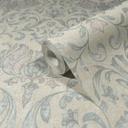 Papel pintado no tejido con flores, hojas ornamentales beige brillante floral