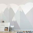 KidsMountains1 bjergtapet i gråhvid - non-woven tapet Designwalls 2 - 2,55 x 3,5 m