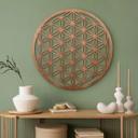 Decoración en madera caoba - Flor de la vida