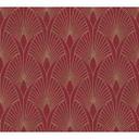 Livingwalls Fleecetapet, New Walls 50'er glam Art Deco Tapet Metallic, Rød