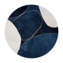 Póster Equilibrio geométrico en azul y blanco - Paksoylu - Redondo
