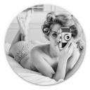 Tableau en alu-Dibond Keane-Eye - A chick a click and a curl