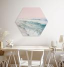 Hexagon Dibond Lyserød himmel over havet - Sisi & Seb