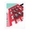 Póster Fachada roja con escalera de incendios en New York - Heemskerk